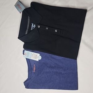 Cat & Jack Toddler Boy's Short Sleeve Solid Crew T-Shirt & Black Polo